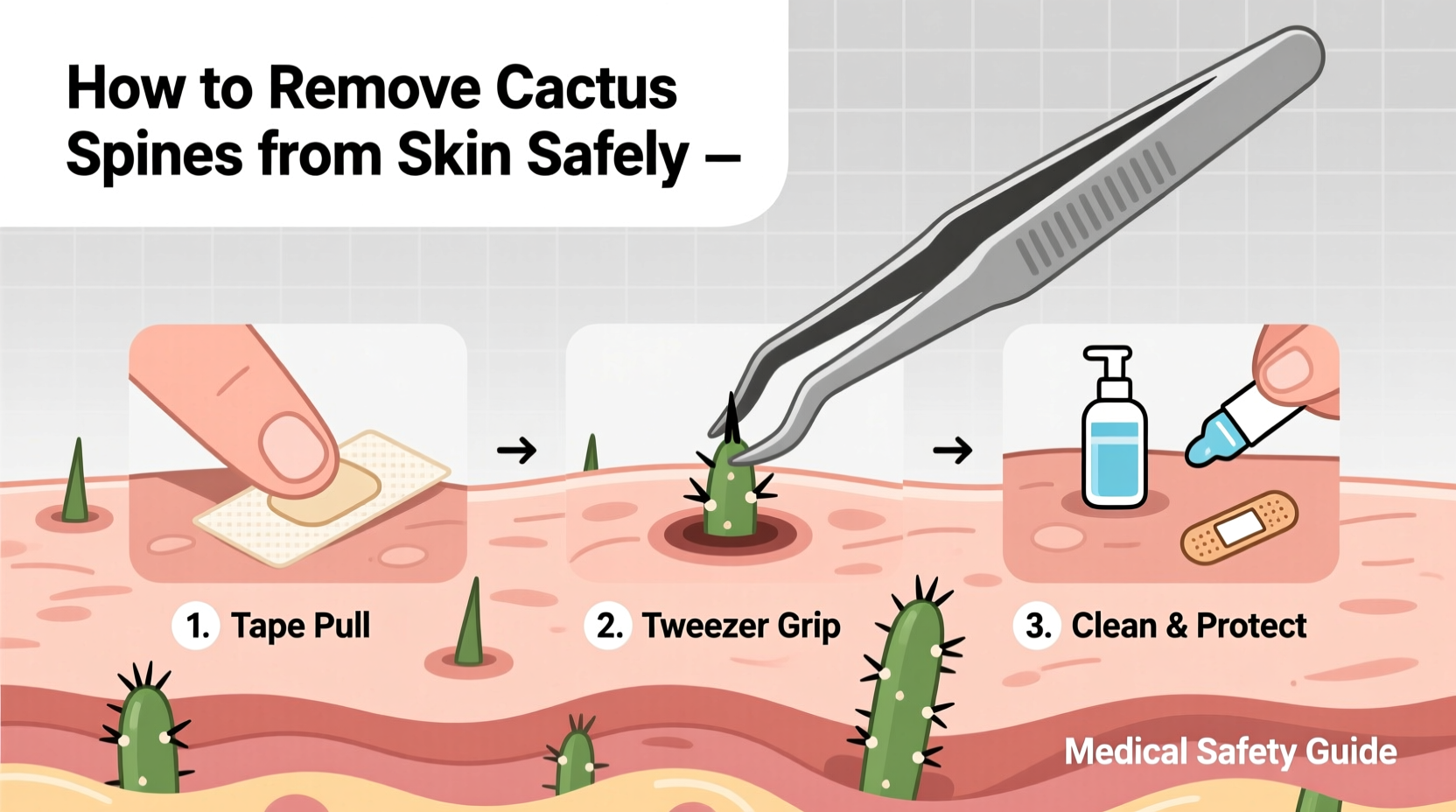 how do you remove cactus spines from skin