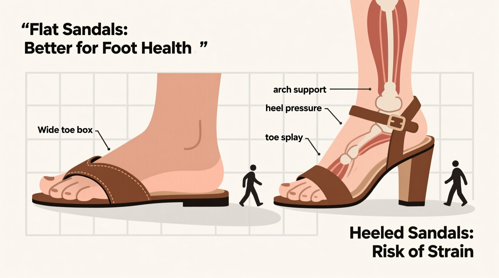 flat sandals vs heeled sandals which are actually better for your feet
