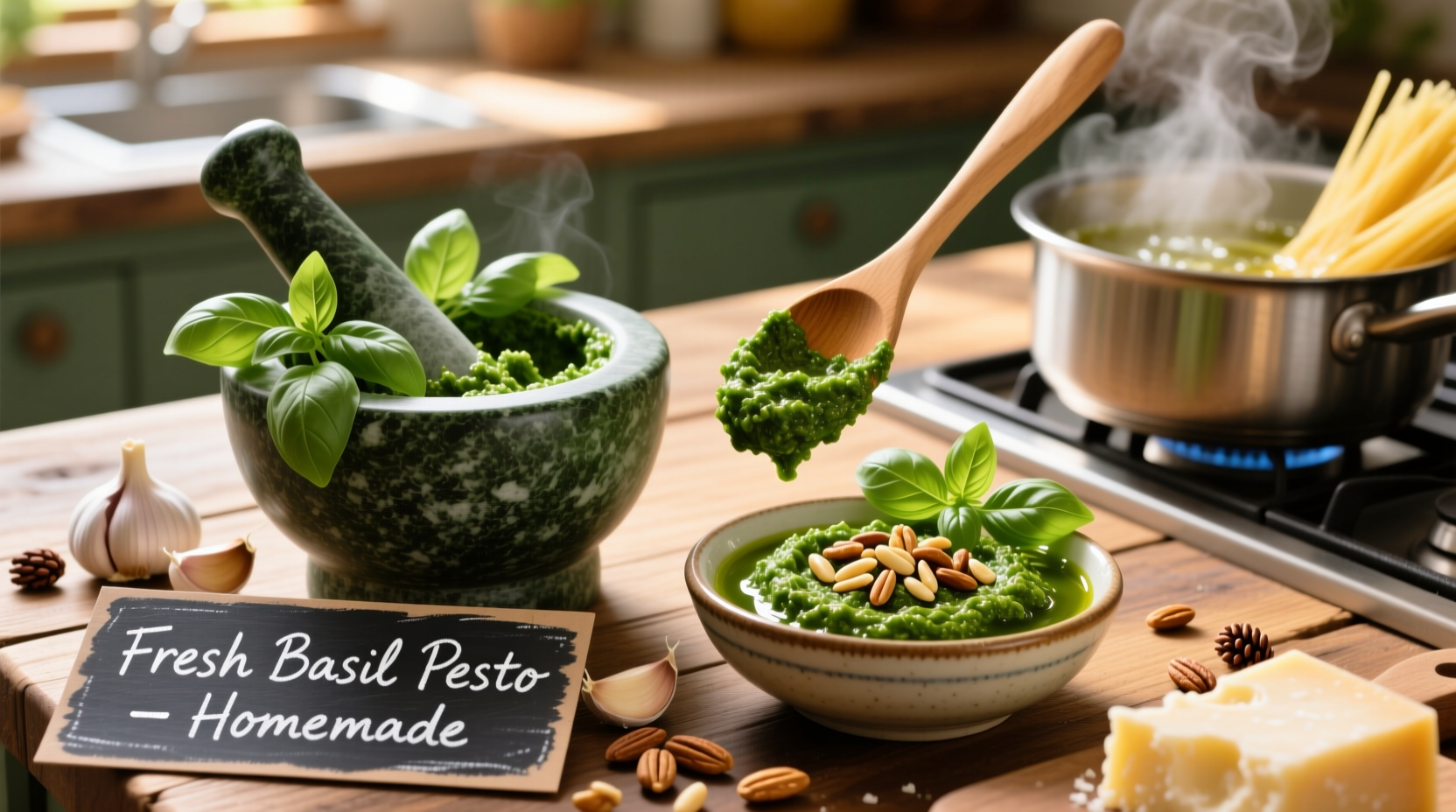 how to make fresh basil pesto