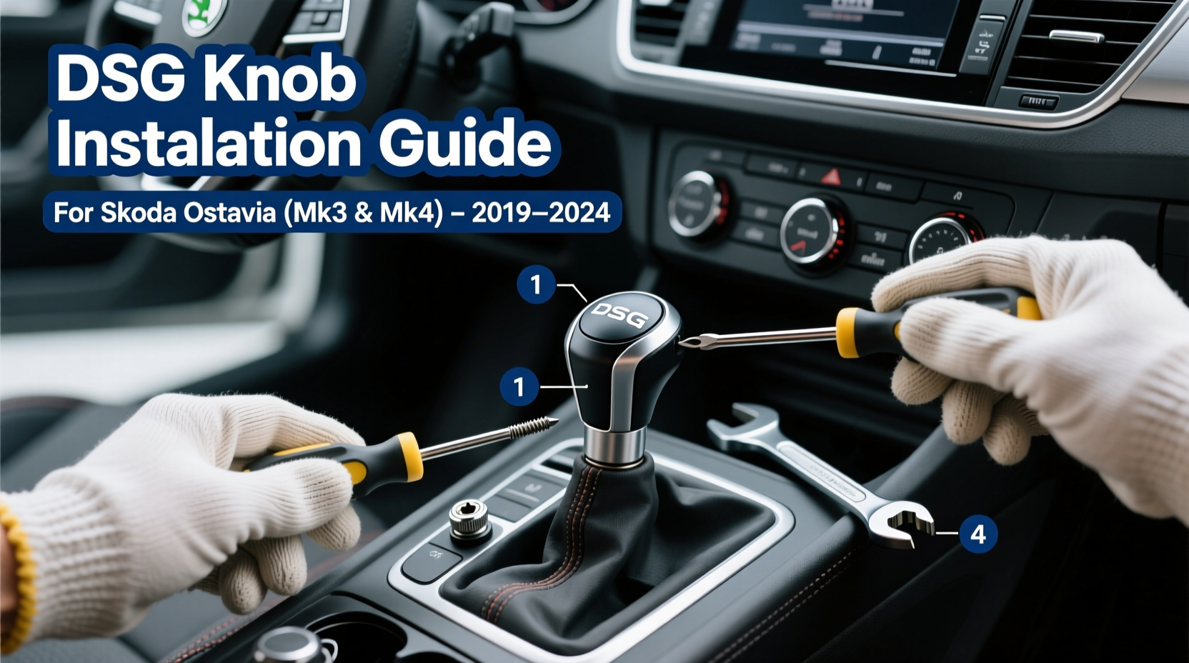 skoda octavia dsg knob install