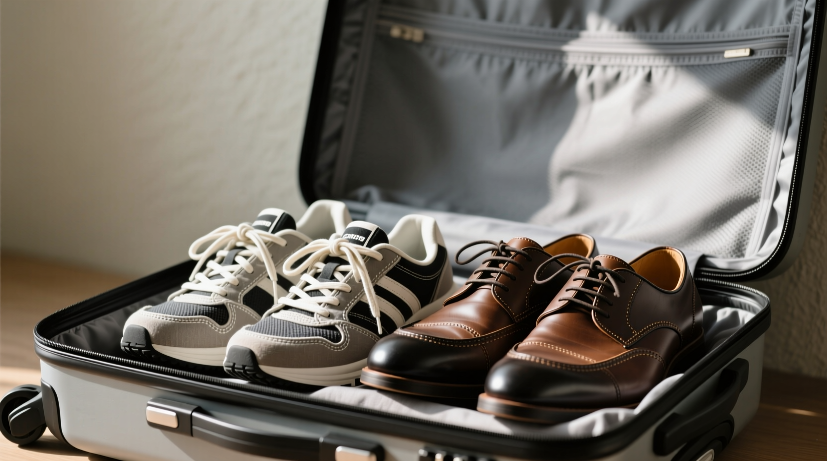 packing shoes suitcase