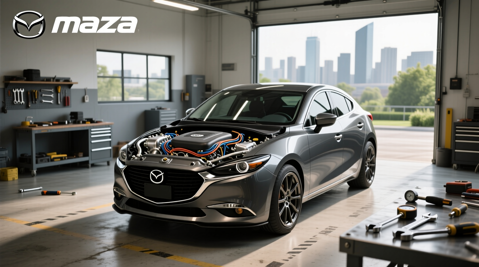 2008 Mazda 3 hatchback engine bay