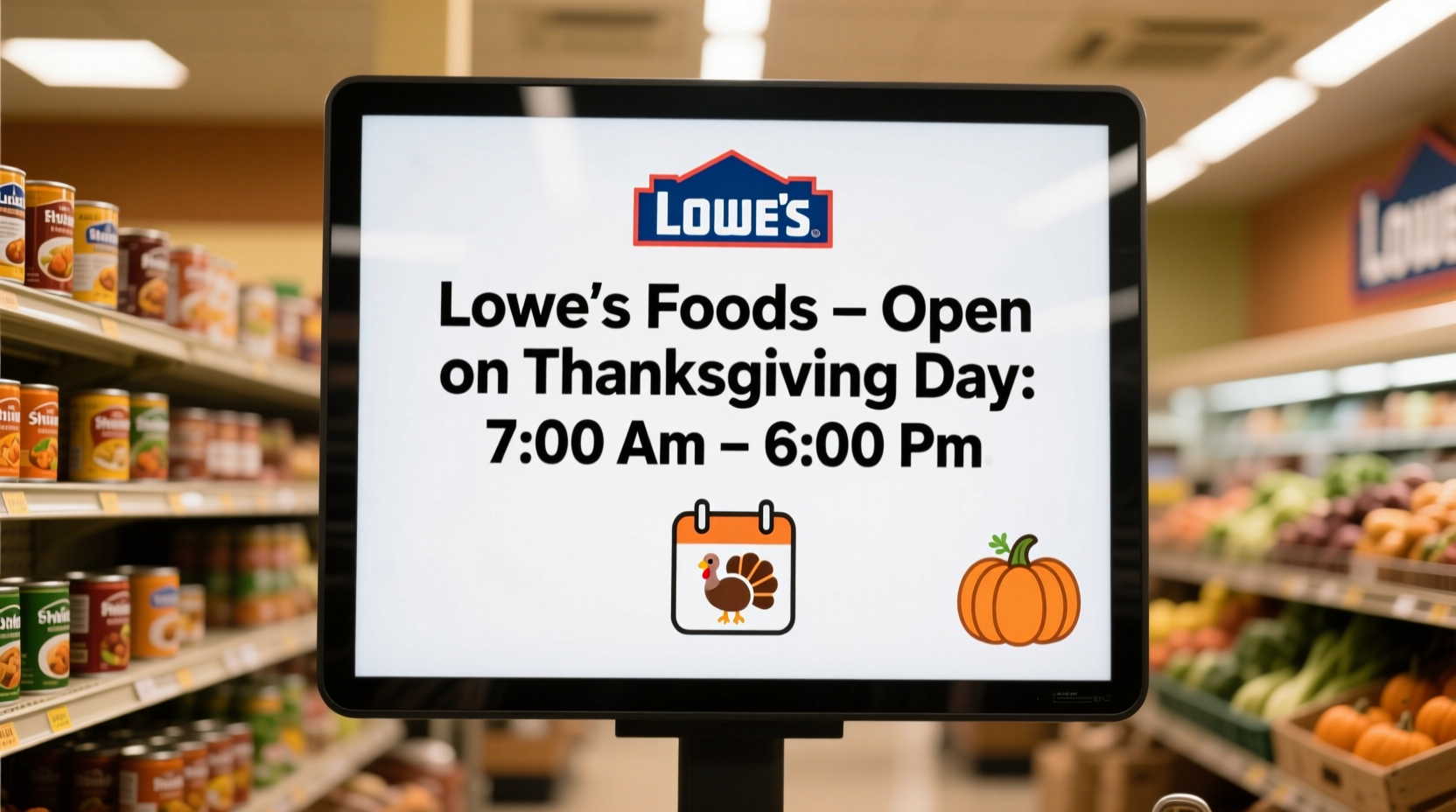 is lowes foods open on thanksgiving day