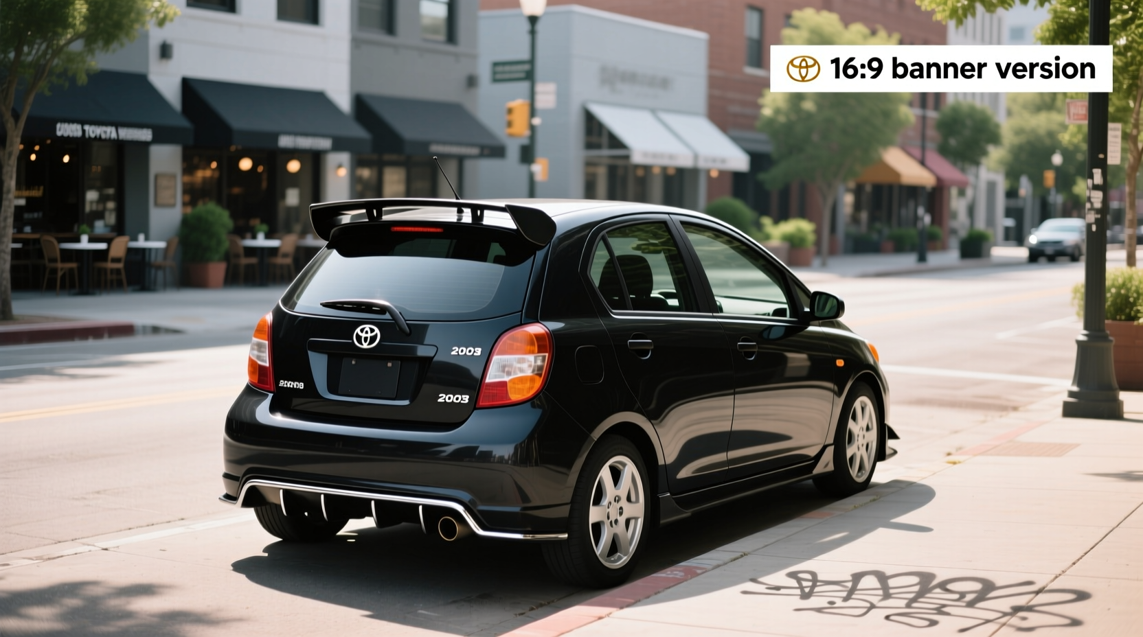 Rear spoiler accessory for Toyota Echo hatchback