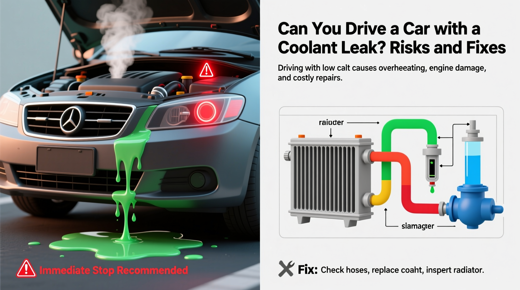 can you drive a car with a coolant leak