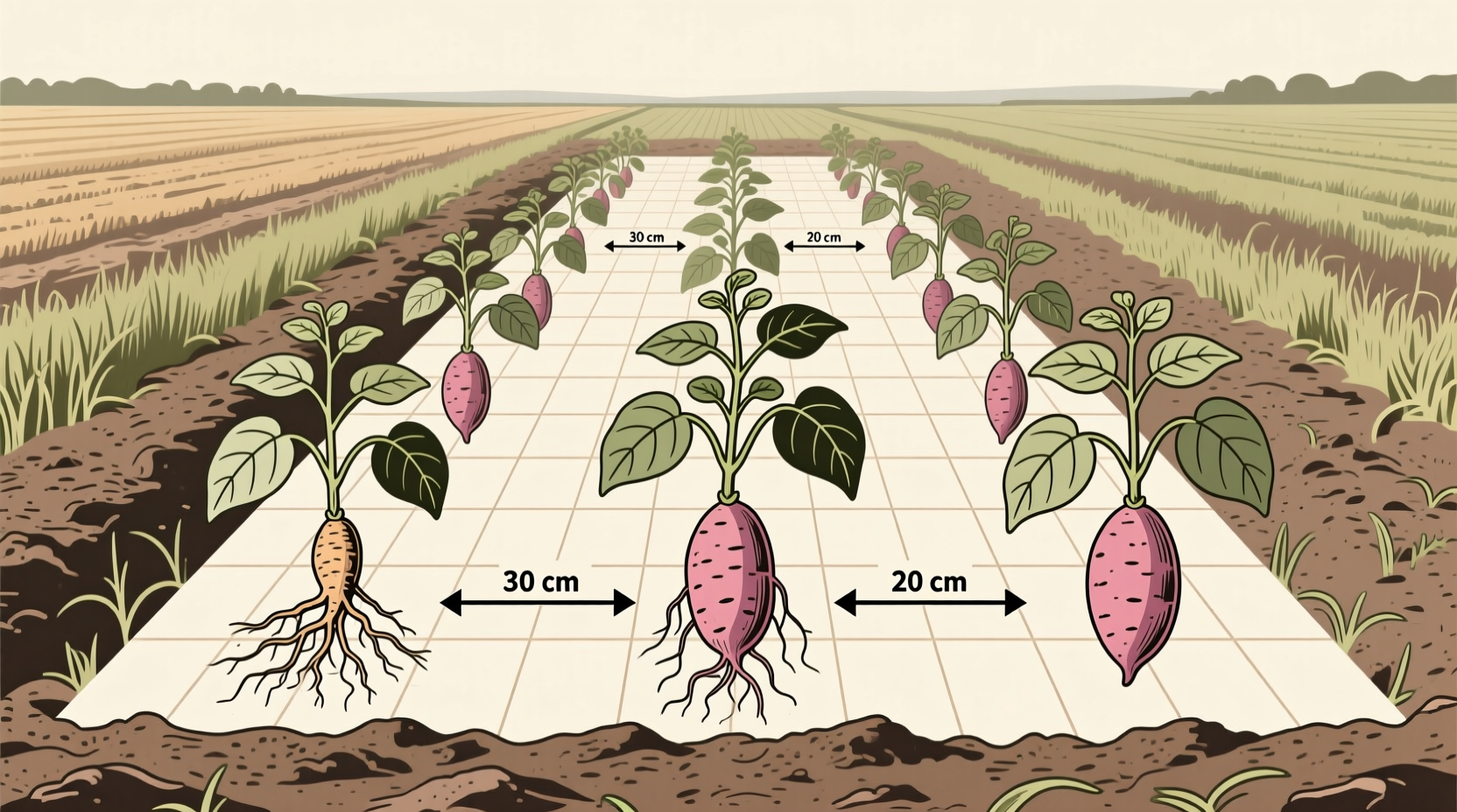 sweet potato plant spacing  ideal distances for big harvests