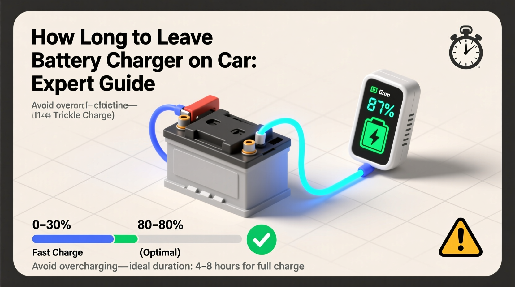 how long to leave battery charger on car