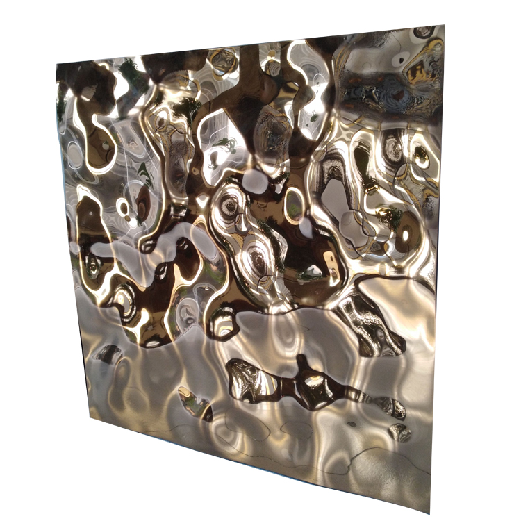 2D 3D Pattern Stainless Steel Plates 0.3mm 0.5mm Thick Water Ripple 304