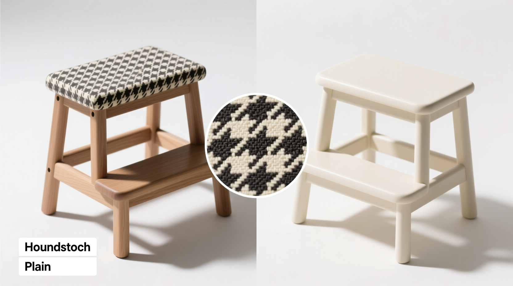 houndstooth vs plain step stool is the pattern worth the extra cost