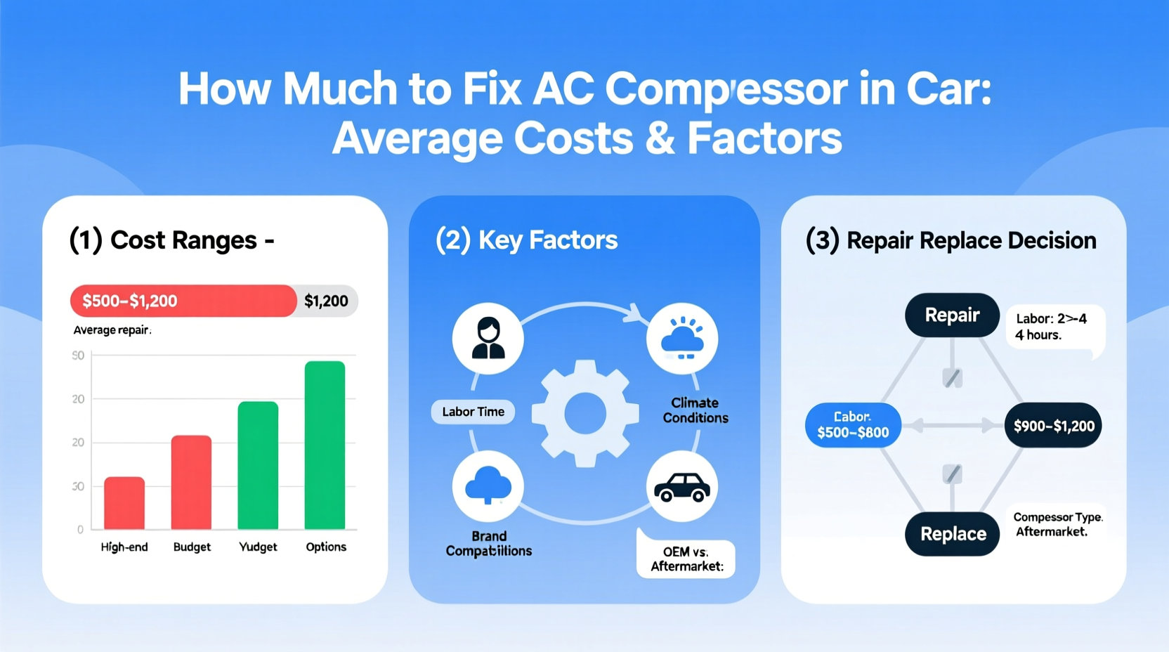 how much to fix ac compressor in car
