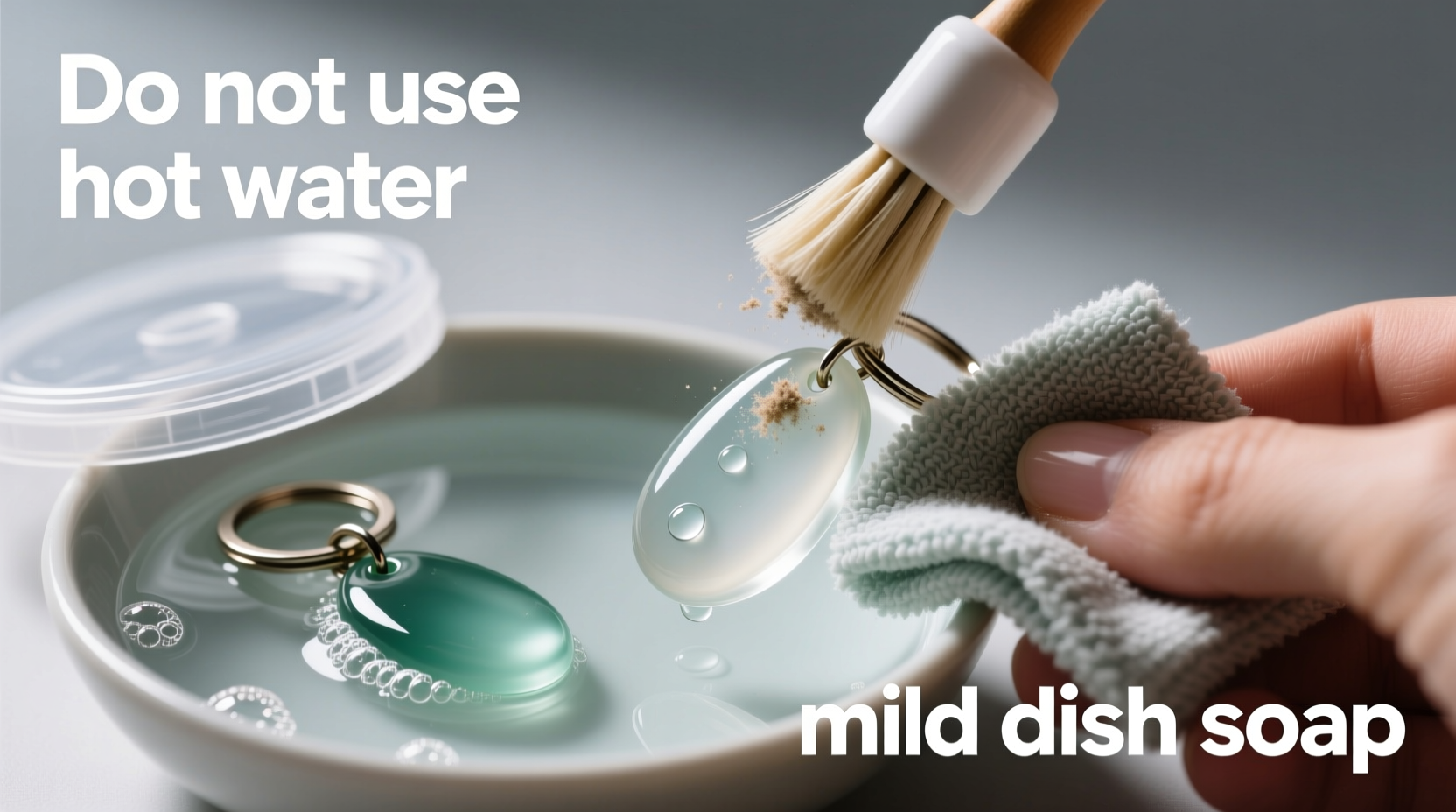 effective and safe methods to clean resin pendant keychains without damage