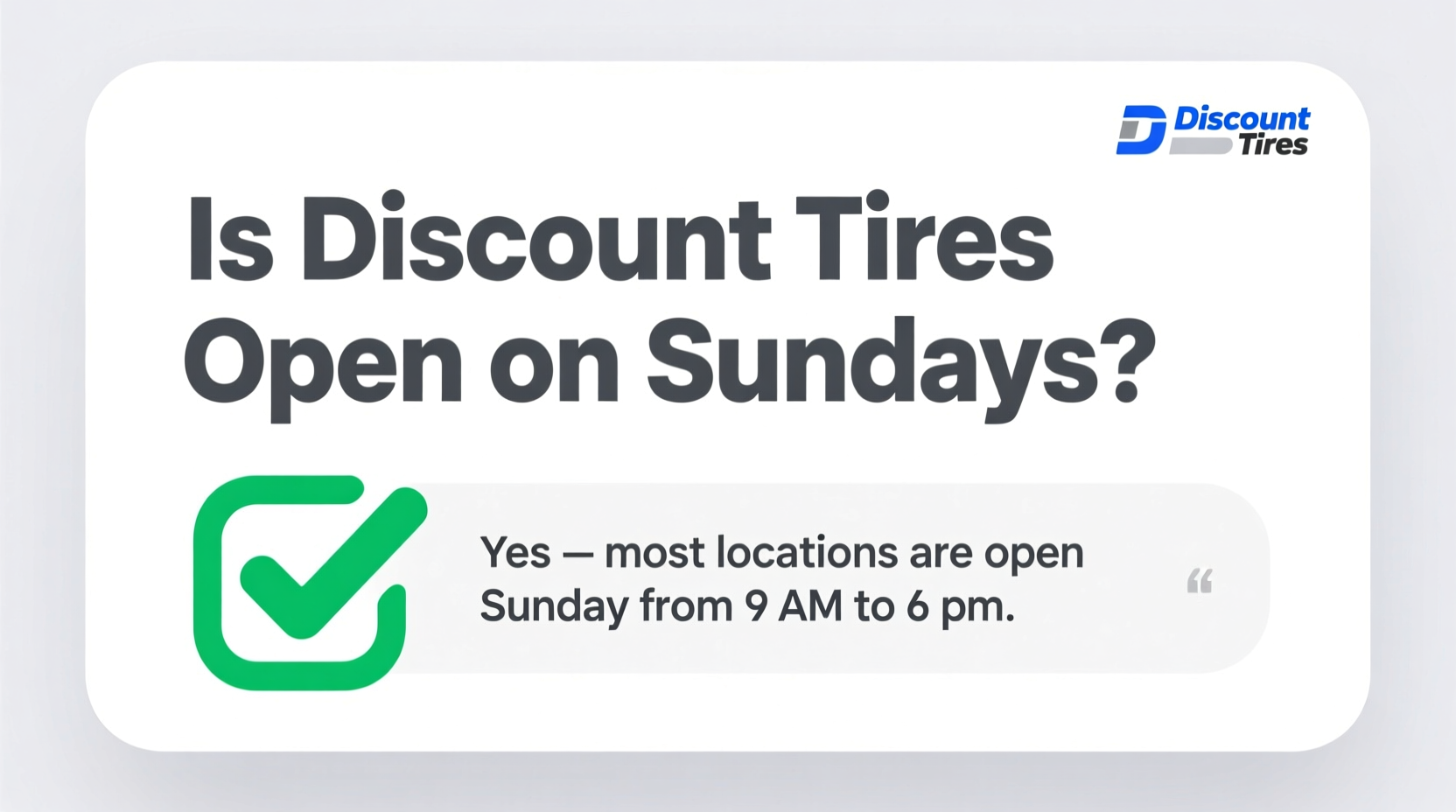is discount tires open on sundays