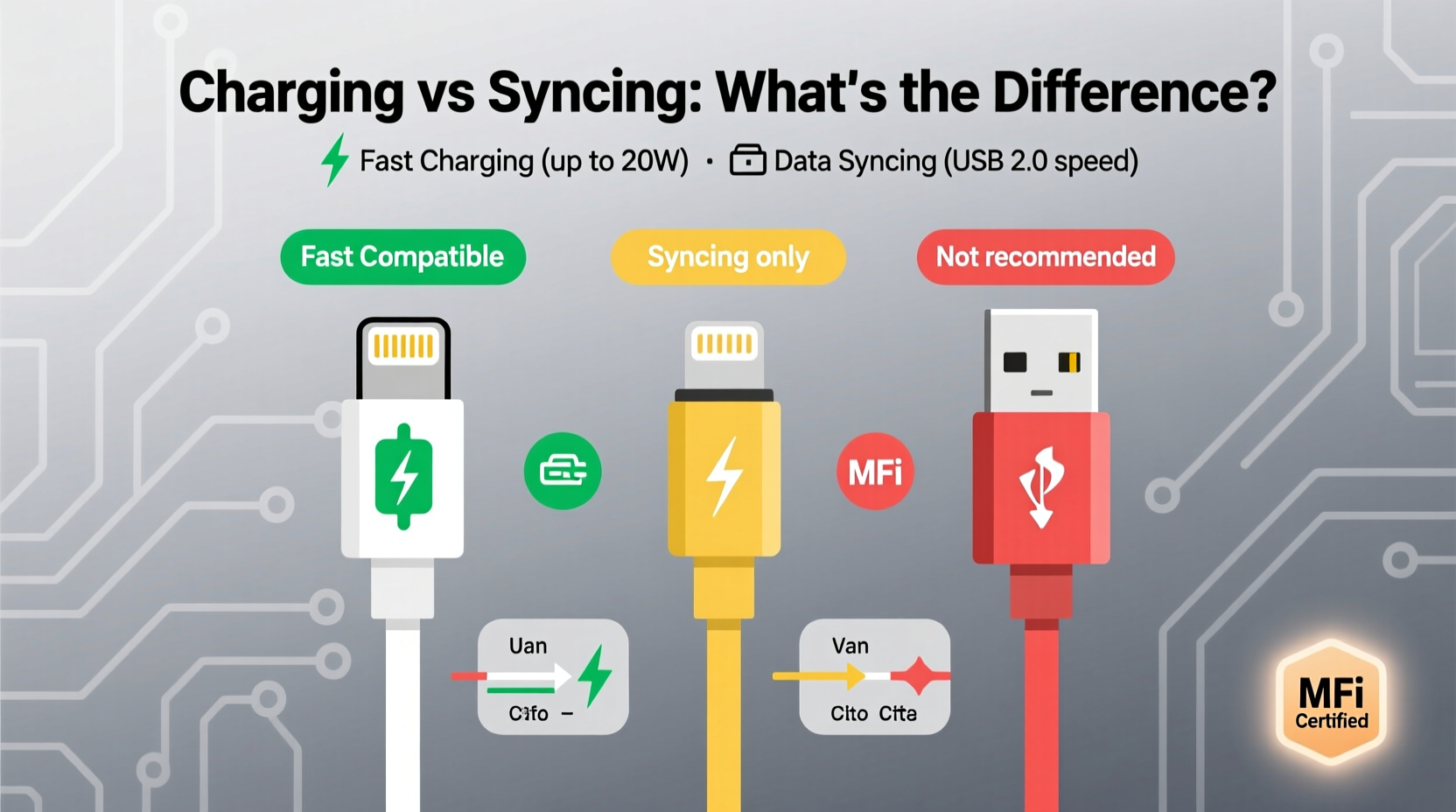 are all iphone cables the same whats the deal with charging vs syncing
