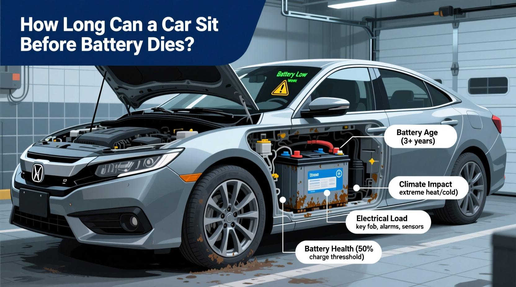 how long can car sit before battery dies