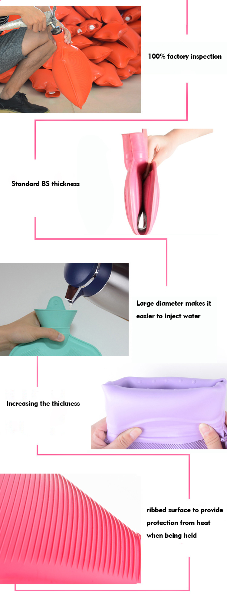 customized hand warmer plush medical rubber 2000ml hot water bag with cover