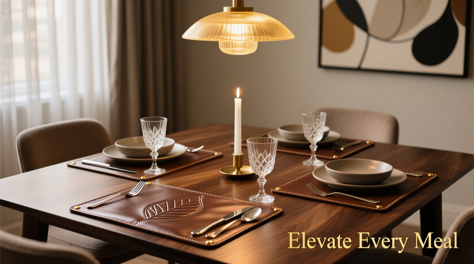 how to effectively protect your table and elevate style with leather placemats