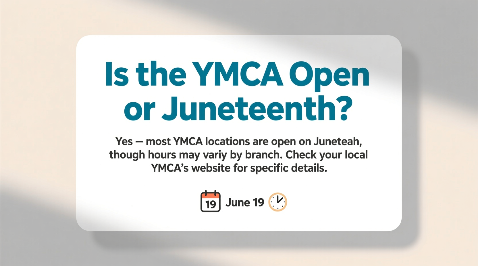 is the ymca open on juneteenth