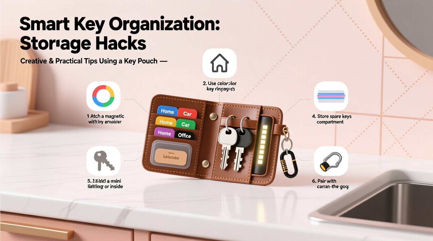 creative and practical tips to organize your car keys using a key pouch