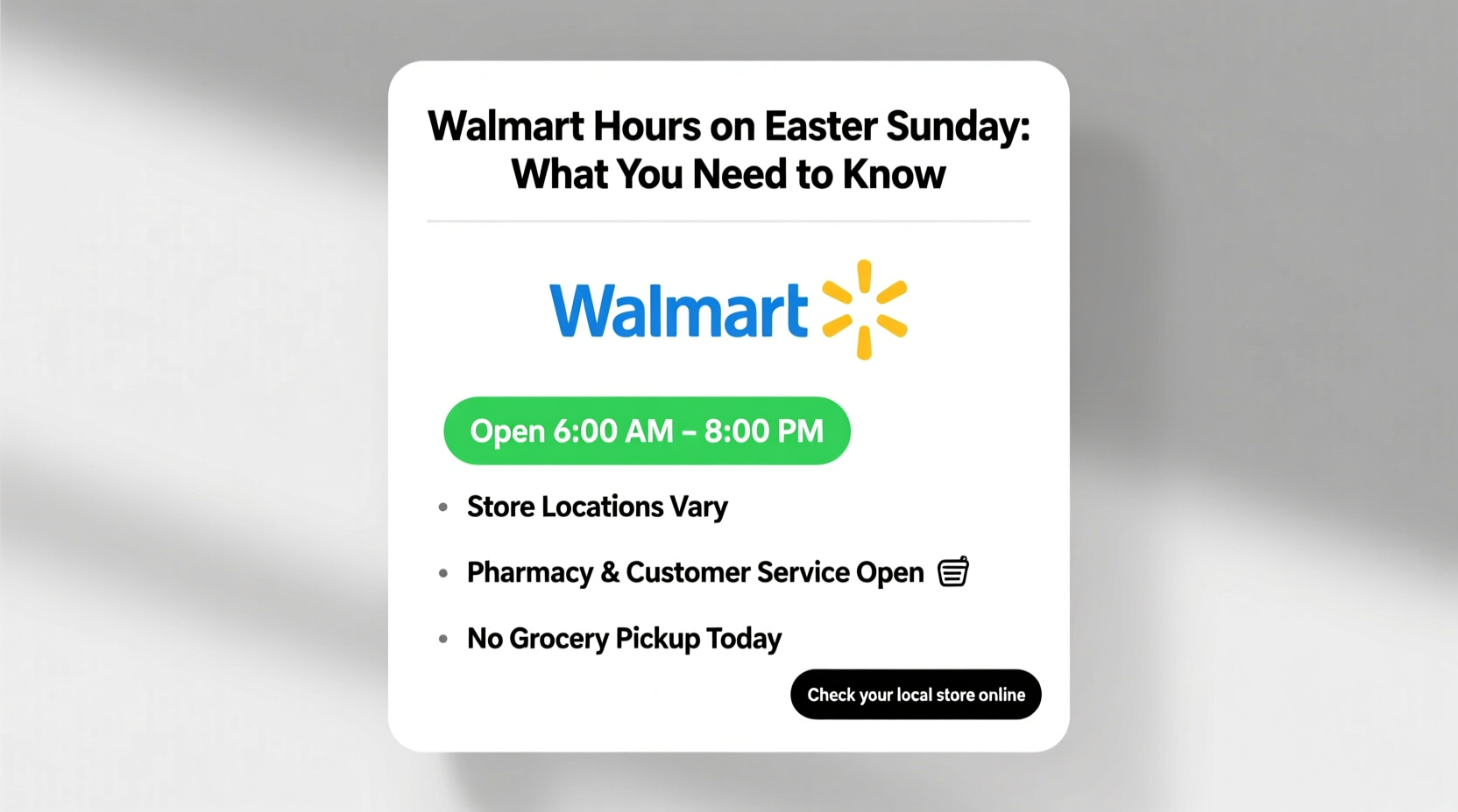 what are walmart hours on easter sunday