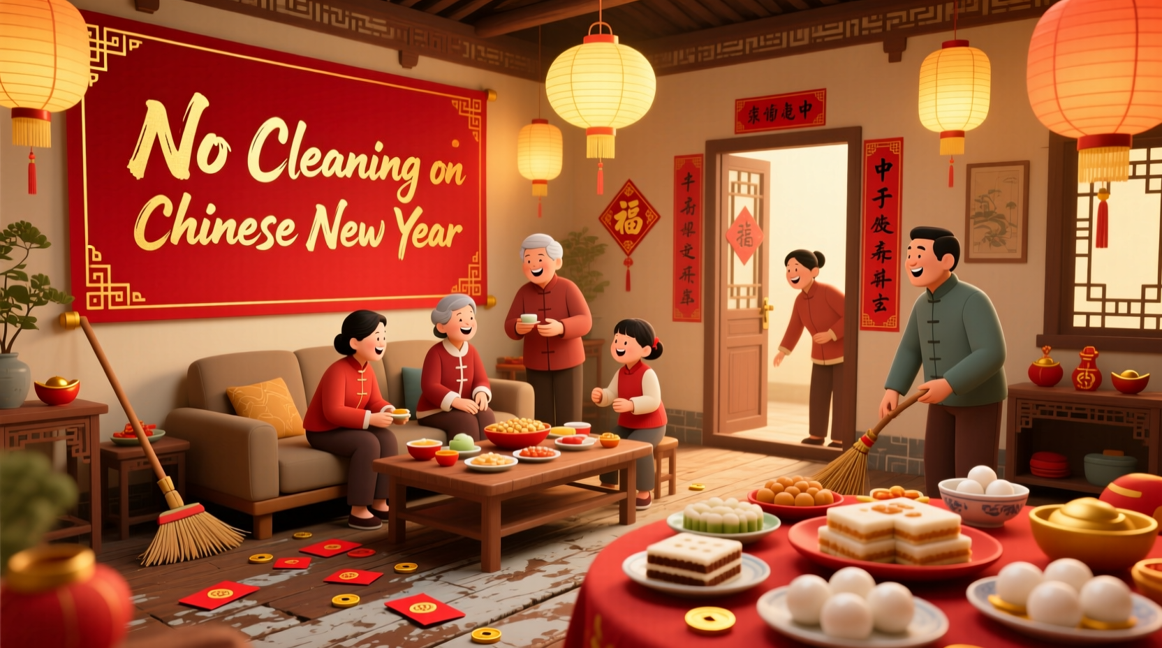 are you allowed to clean on chinese new year