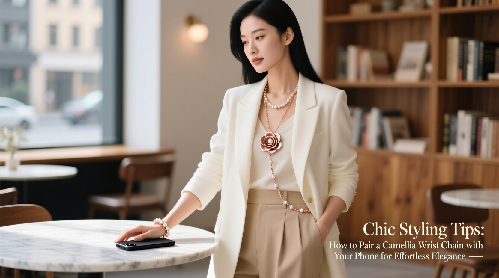 chic styling tips how to pair a camellia wrist chain with your phone for effortless elegance