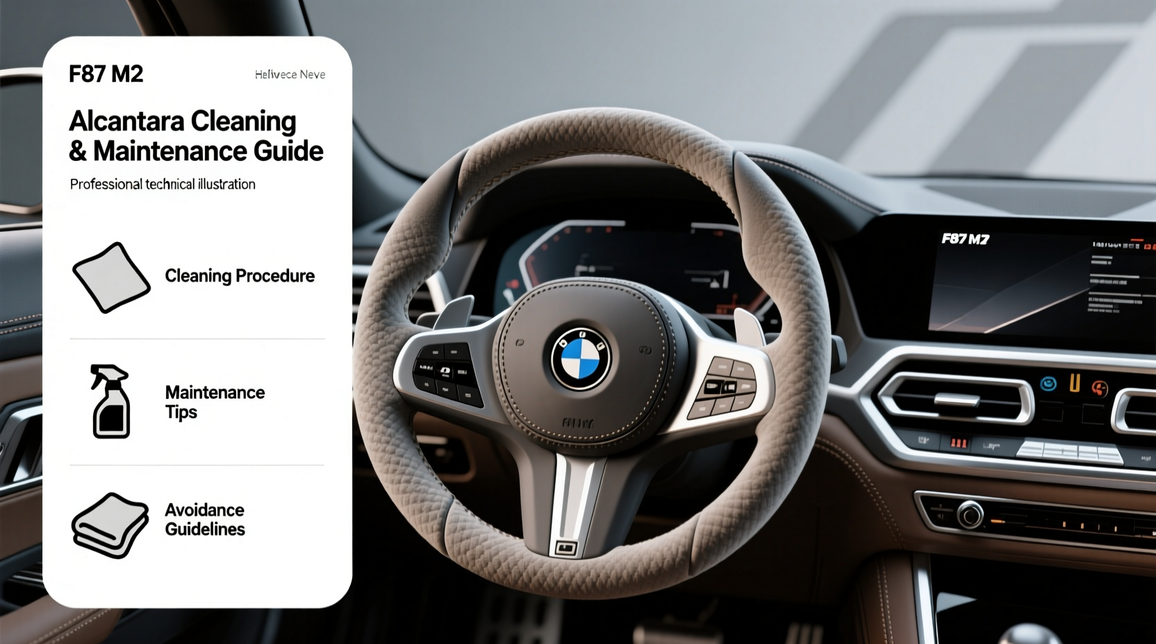 f87 m2 alcantara cleaning maintenance