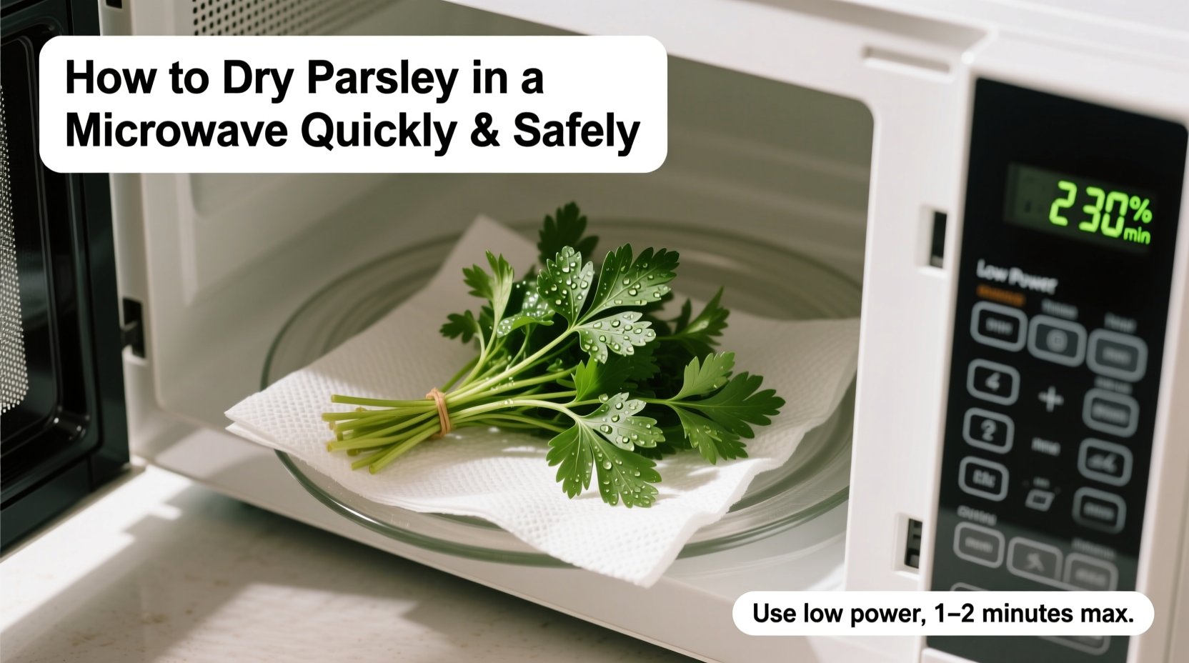 how do you dry parsley in a microwave