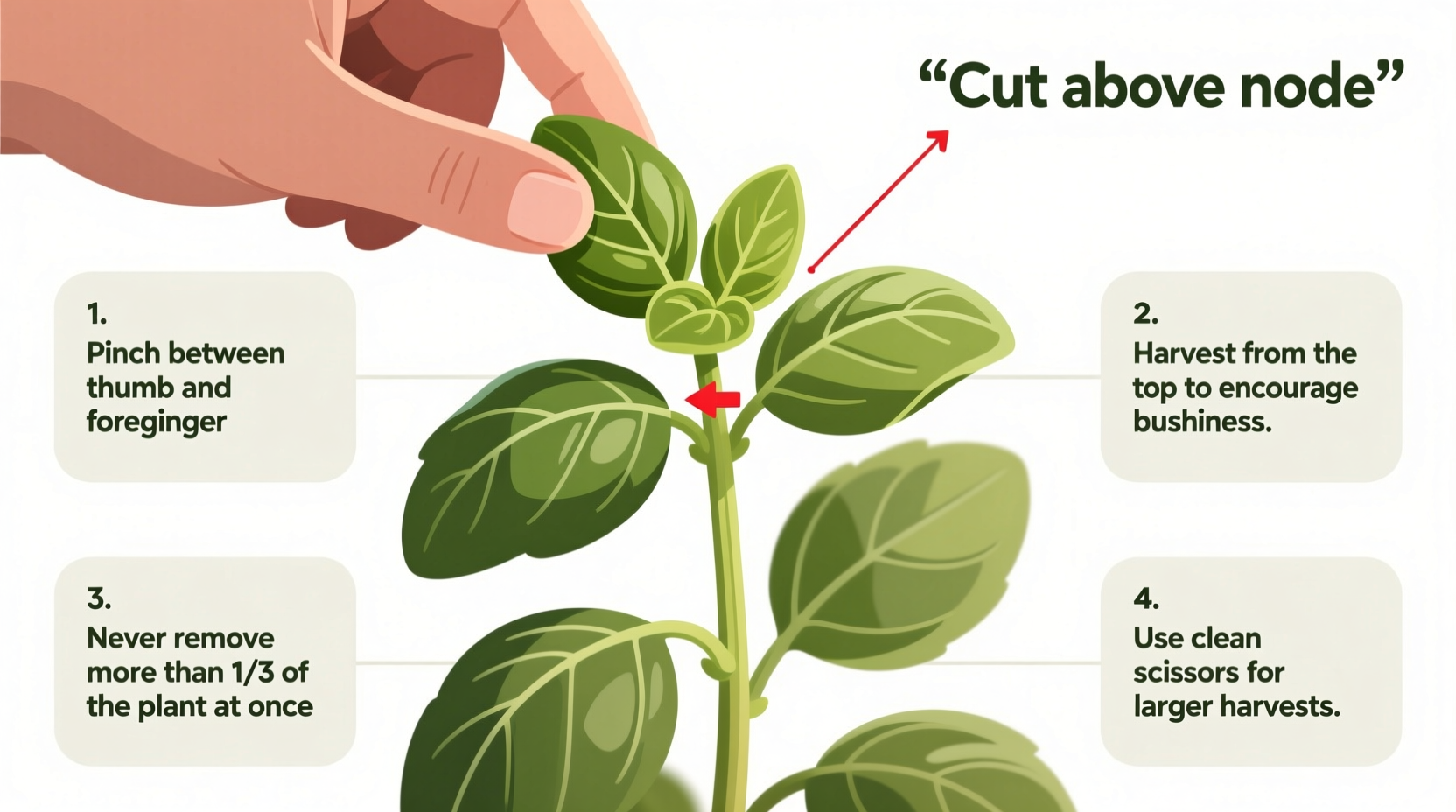 how to pick basil leaves from plant