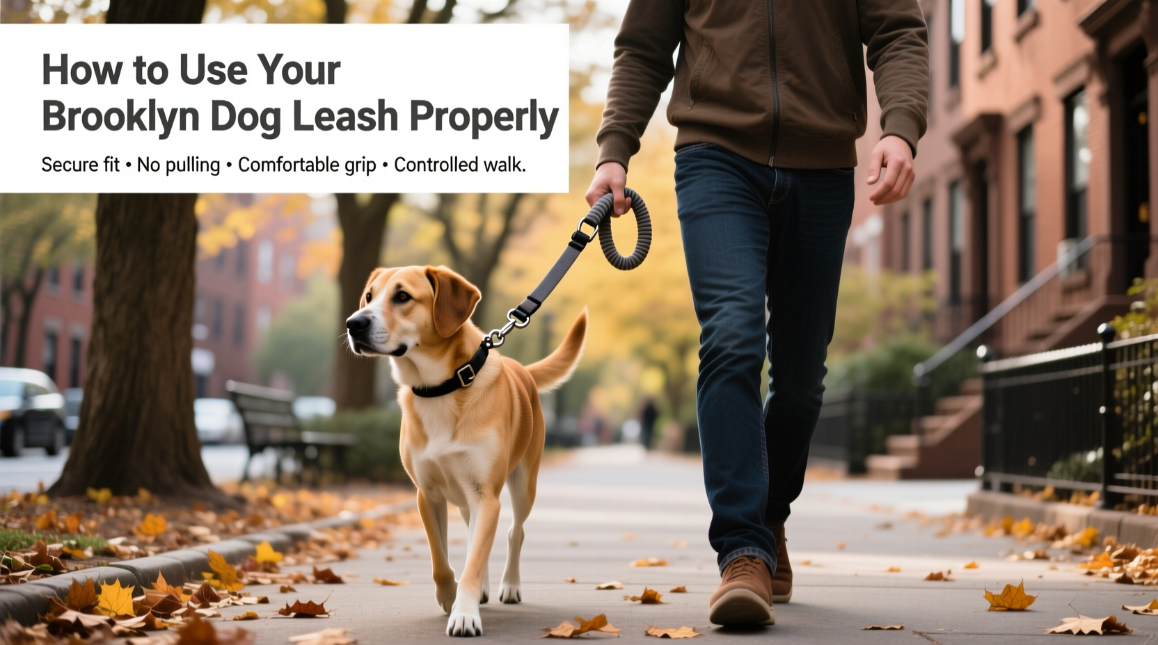 how to properly use the found brooklyn dog leash for comfortable and secure walks