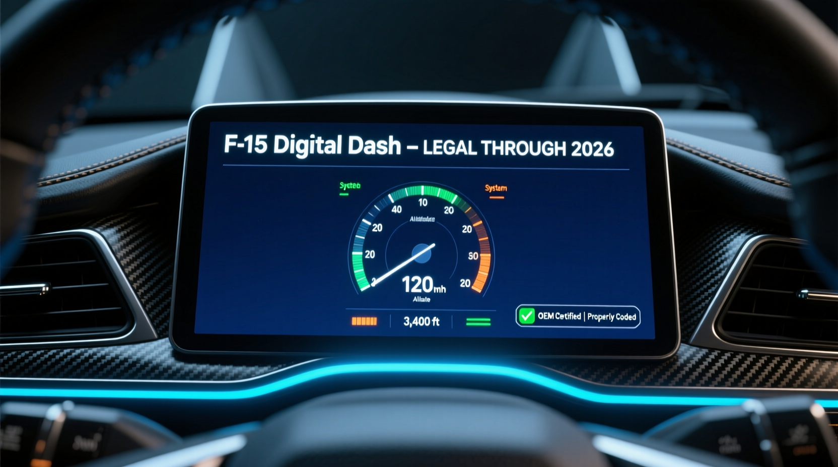 f15 digital dash legality 2026