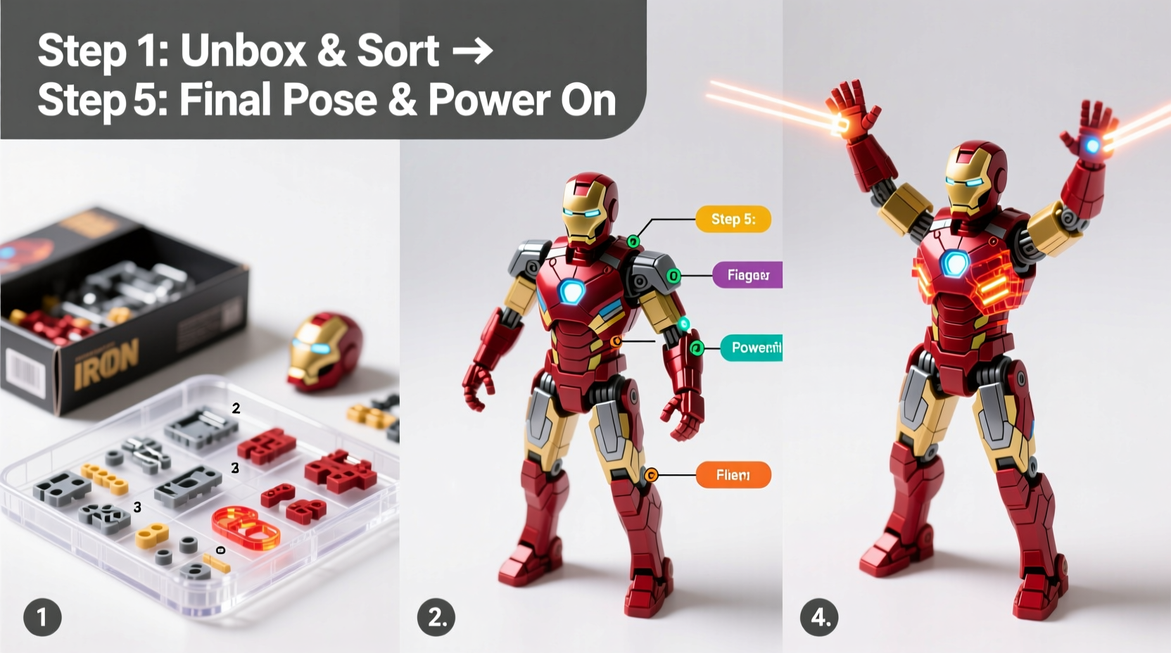 step by step guide to assembling your iron man diy model puzzle toy with ease