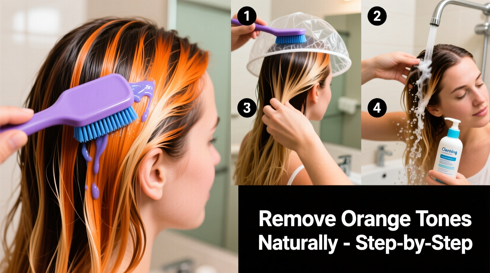effective methods to remove orange tones from bleached hair at home