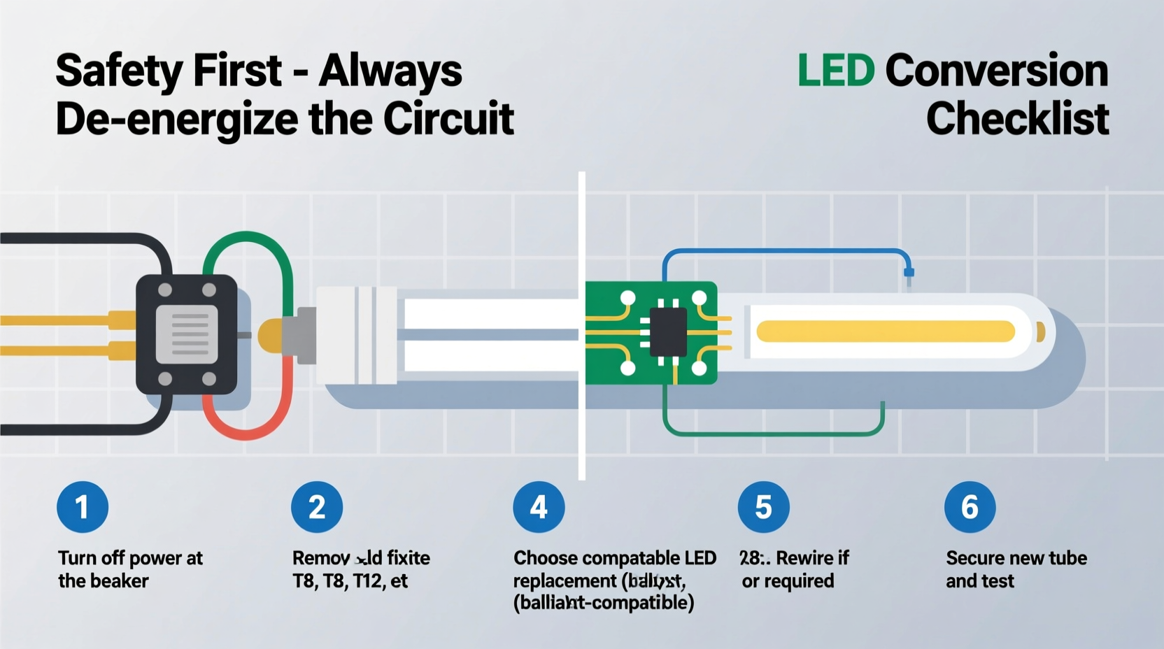 the complete guide to safely converting fluorescent tubes to led lighting