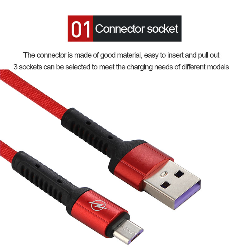 Fast Charge USB Mobile Phone Charger Cable For iPhone Android Type C