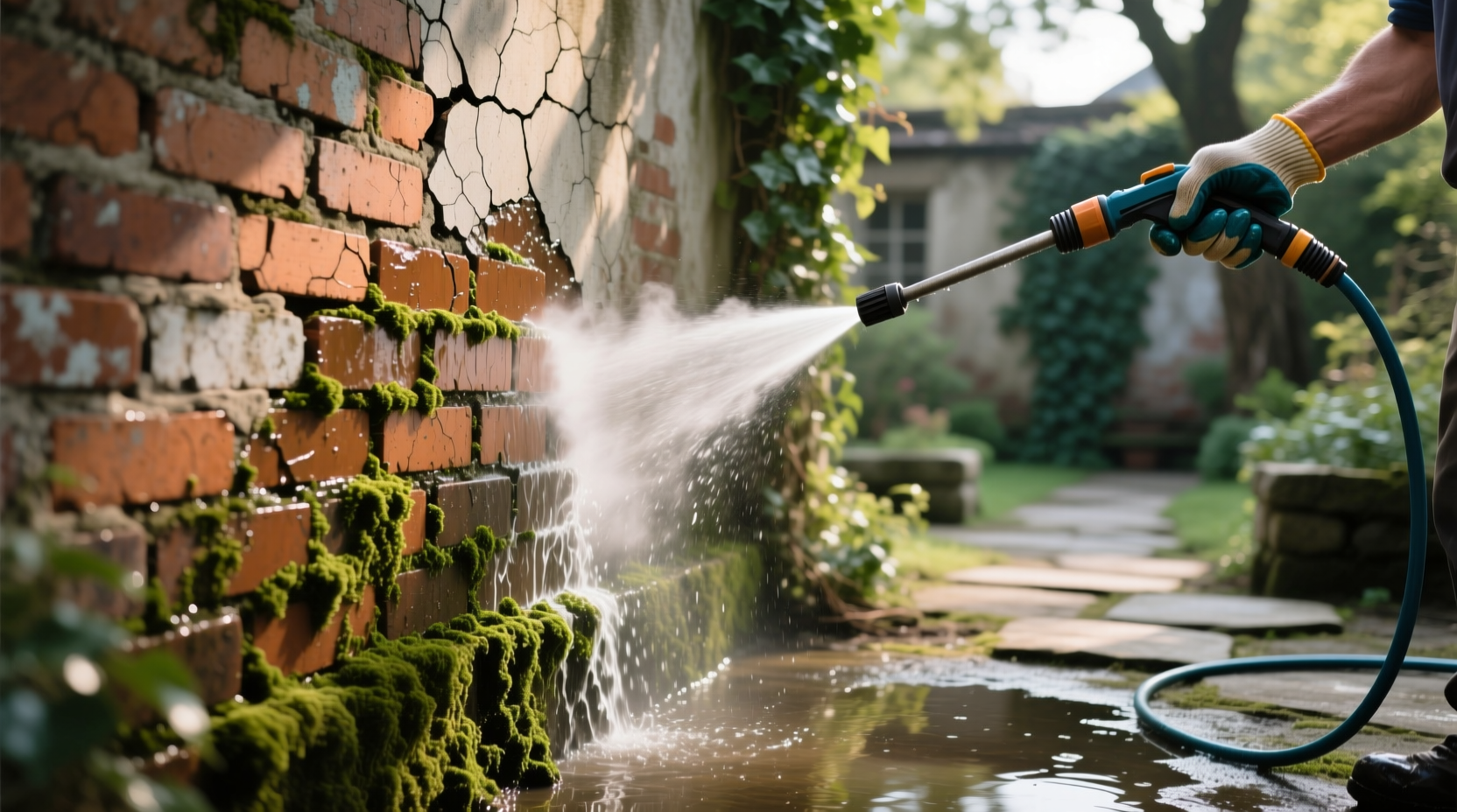 how to clean brick walls