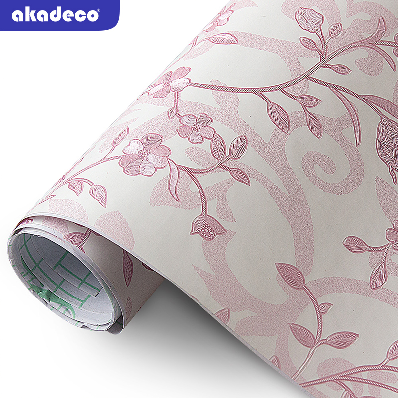 Peel and Stick Removable Wallpaper Spring Botanicals Floral Flowers Baby Girl Nursery Wallpaper Roll