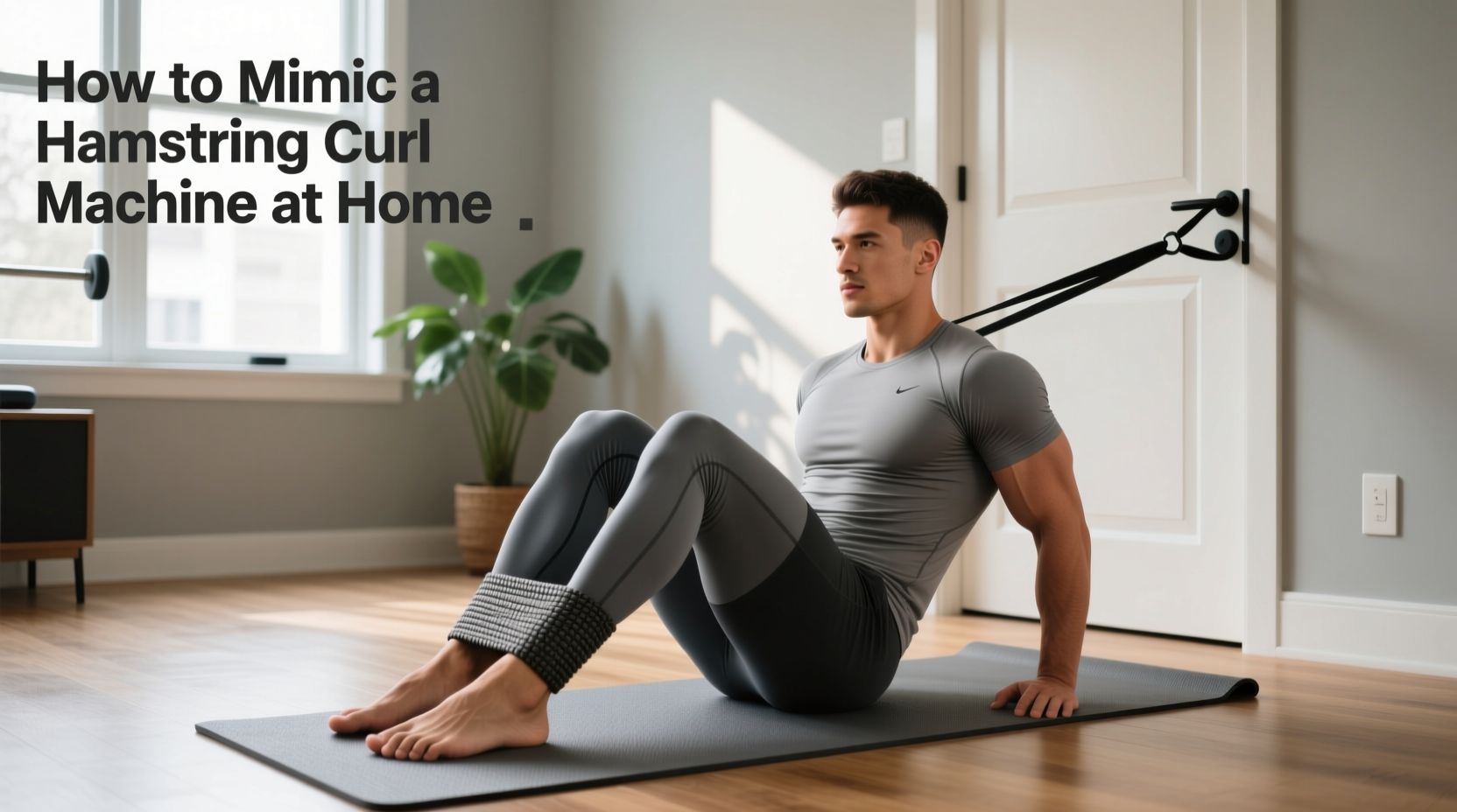 banded hamstring curls at home