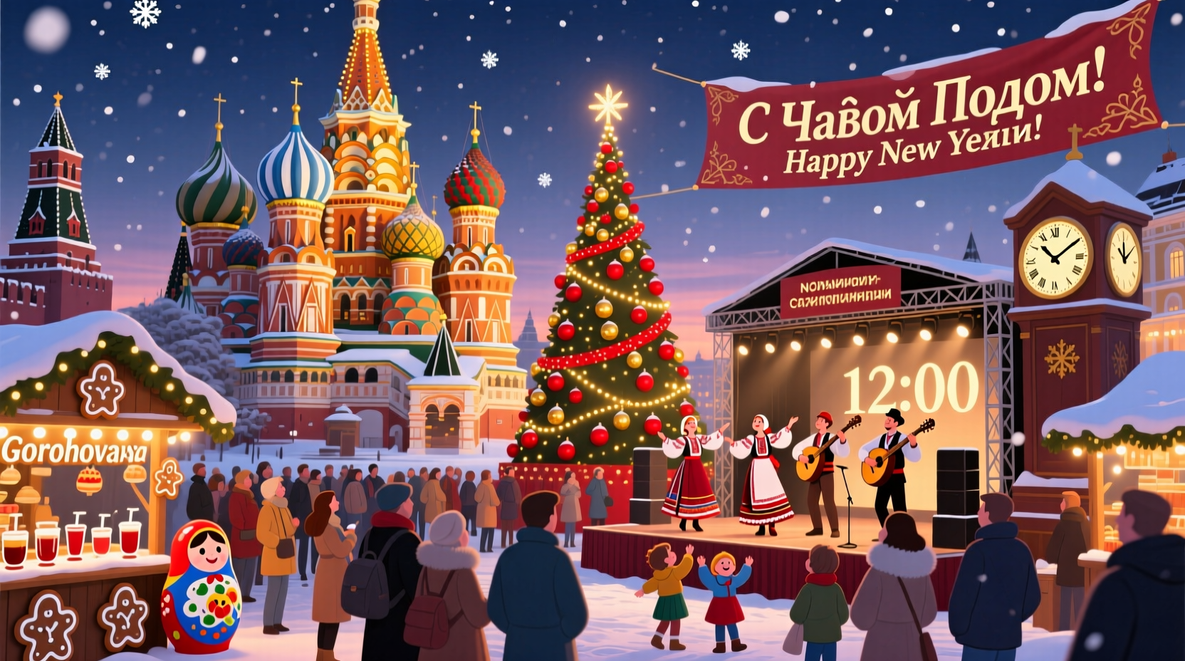where to celebrate new year in moscow