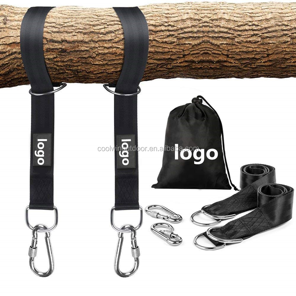 Extra Duty Polyester Tree Swing Hanging Kits Strap with Carabiner Rated for 1200lbs