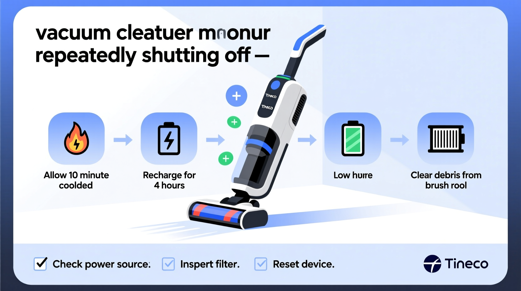 tineco keeps turning off troubleshooting quick fixes