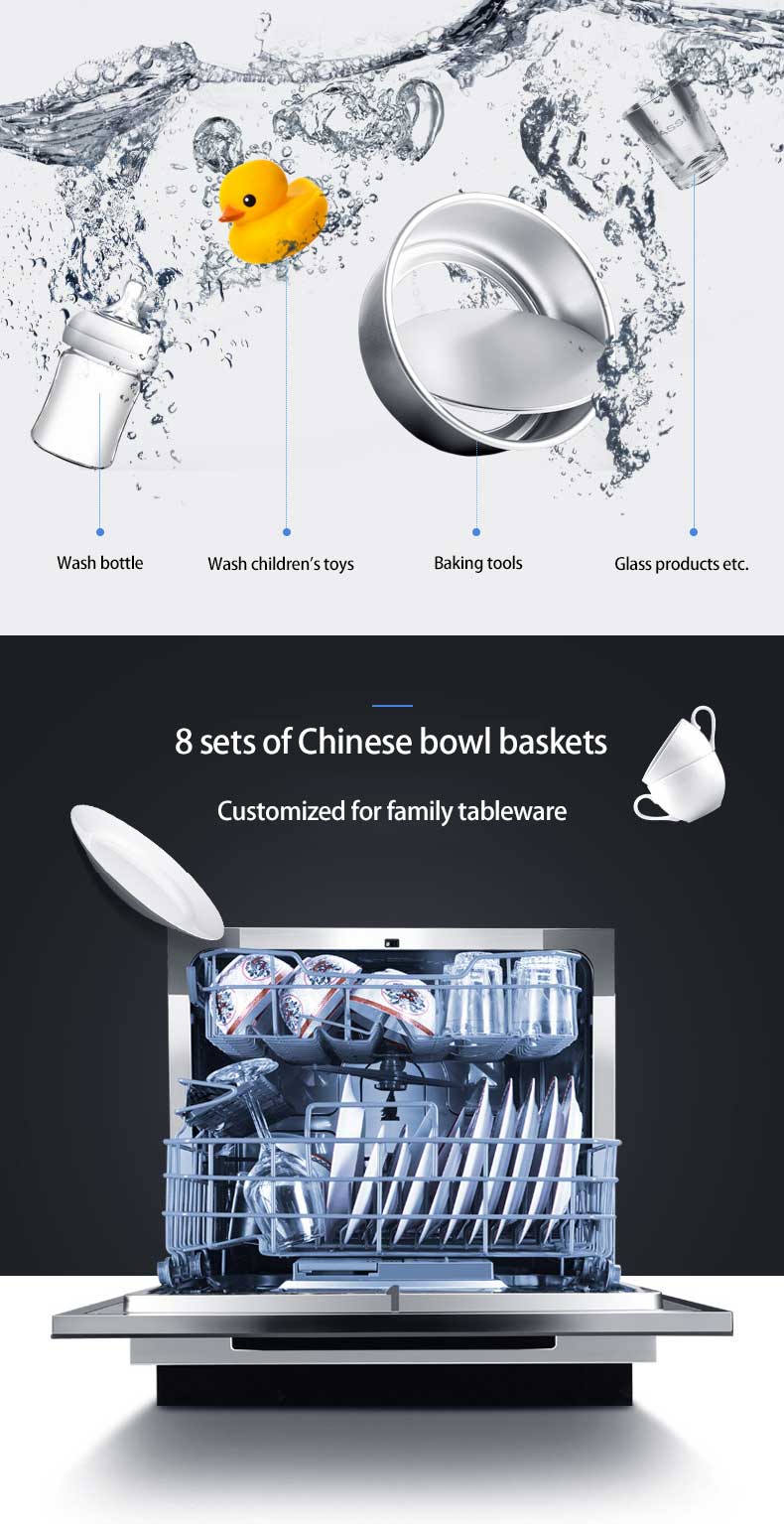 Built-in dishwasher appliances for kitchen intelligent multifunctional sterilization high temperature drying