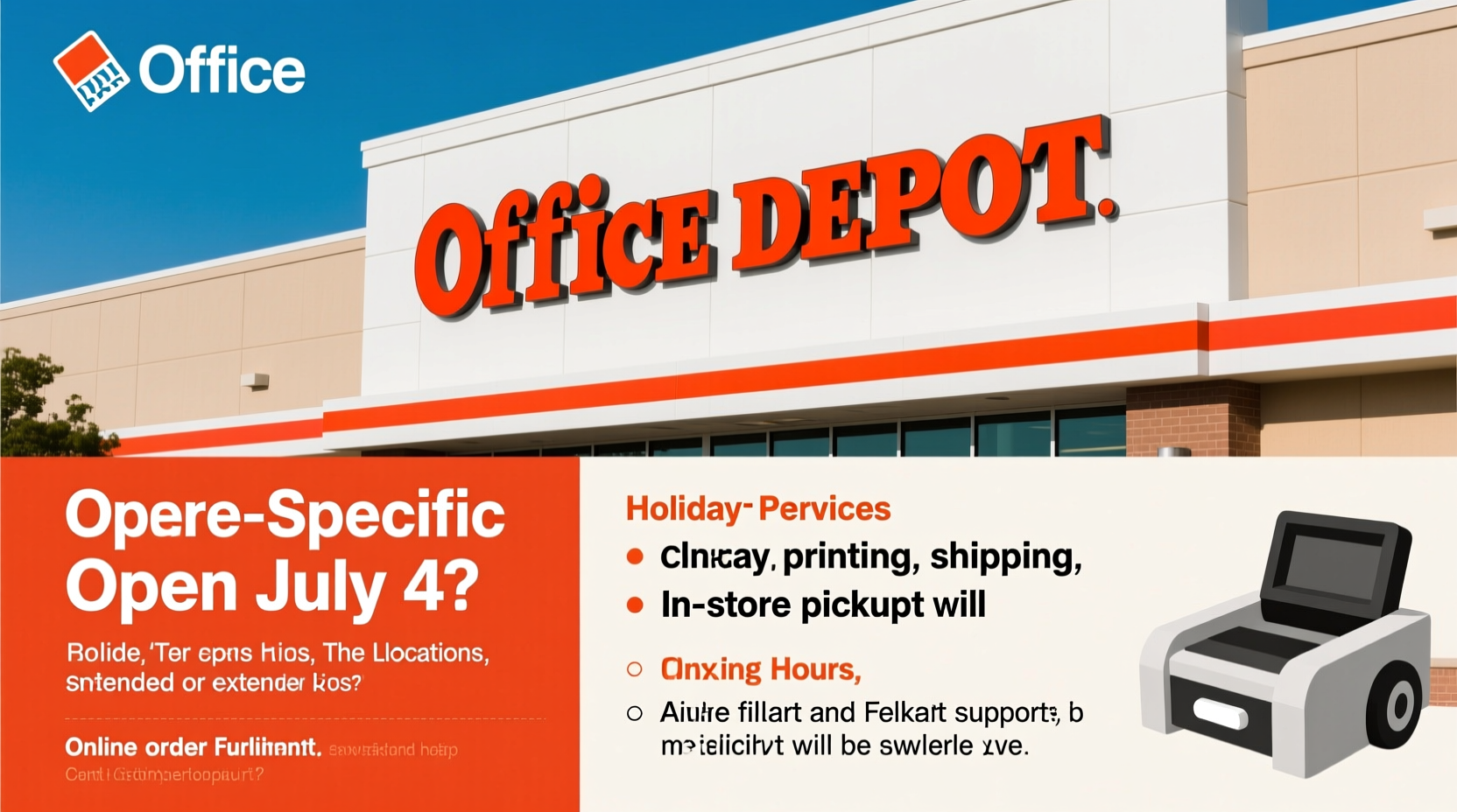 is office depot open on july 4