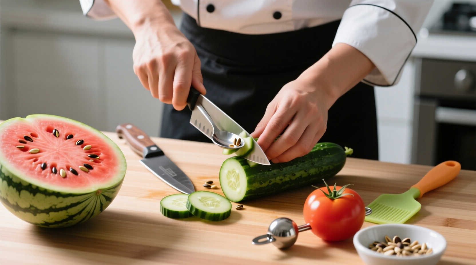 how to quickly deseed chop and peel your produce