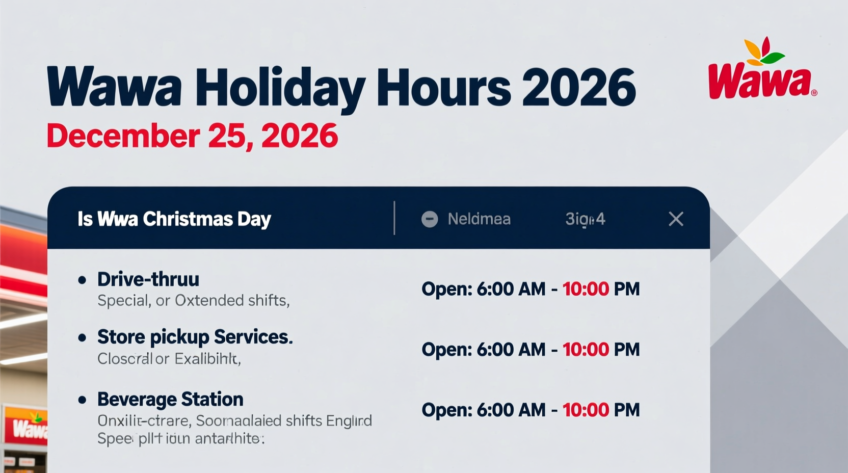 is wawa open on christmas 2026