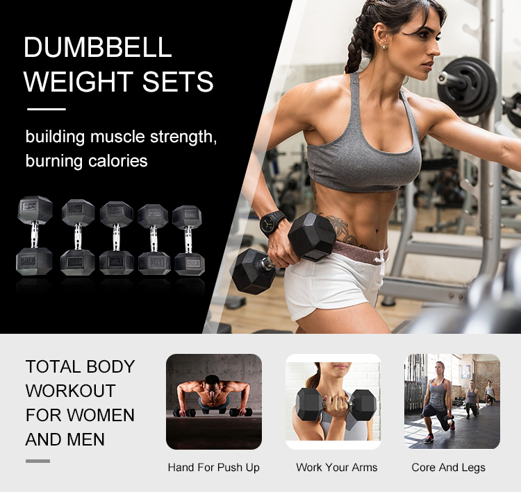 Hand Weights Heavy Rack Hex Dumbbell Set