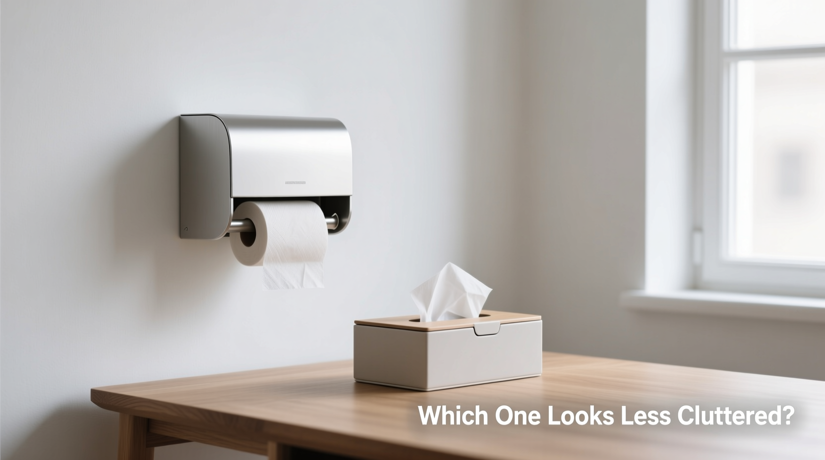 tissue roll dispenser vs tissue box which one actually looks less cluttered