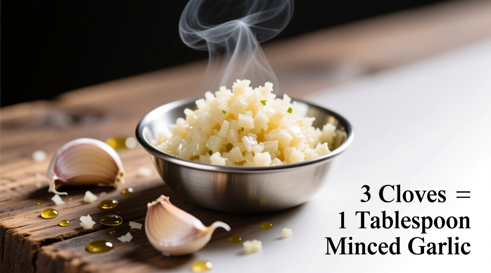 three cloves of garlic equals how much minced