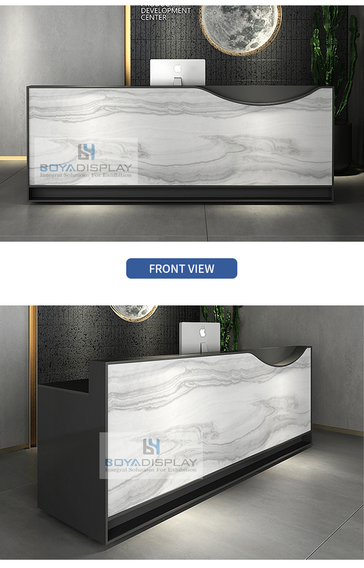 Luxury salon  small reception desk long cheap computer counter table 2020 salon