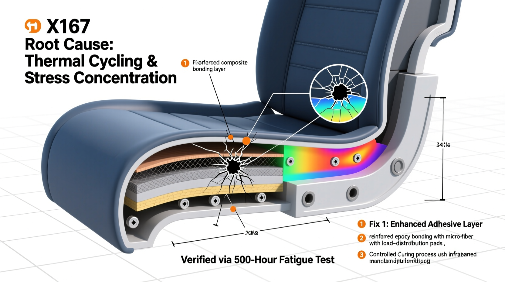 x167 seat panel cracking reason