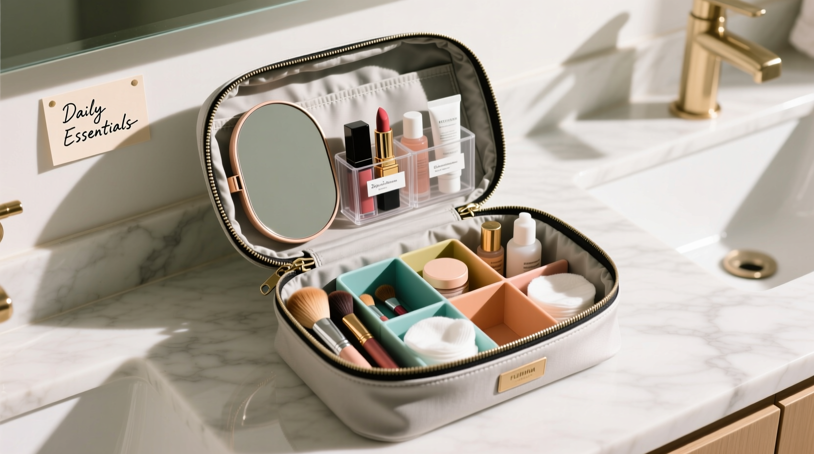 maximize your space smart strategies for using a double zipper makeup bag effectively